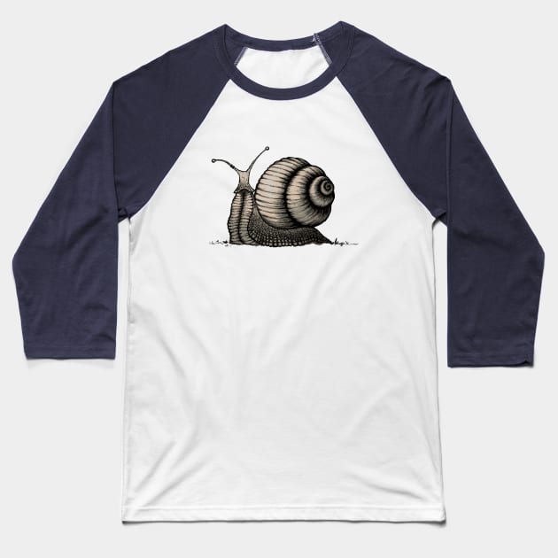Snail Baseball T-Shirt by mangulica